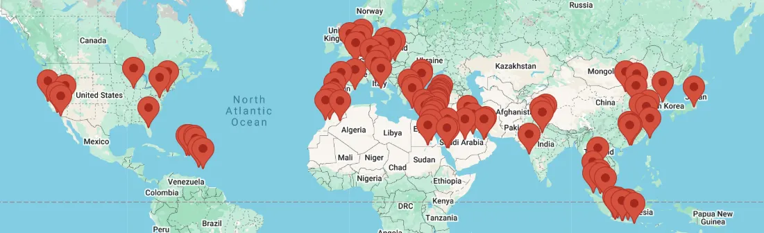Map of the regions VisibleAid works in